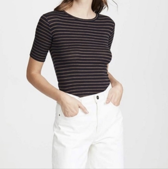 Vince Tops - Vince striped crew neck t-shirt